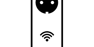 Sort og hvidt symbol Google Home-kompatible stikkontakter