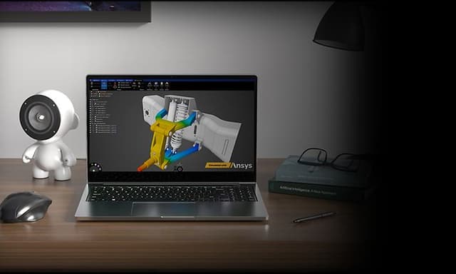 Skrivebord med laptop