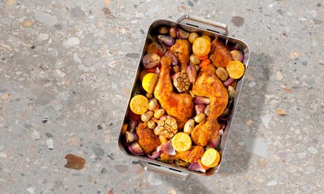 MDA-Ovens-Food in an oven form on a kitchen bench