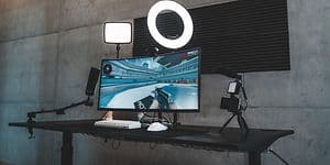 Streaming setup på ett skrivbord