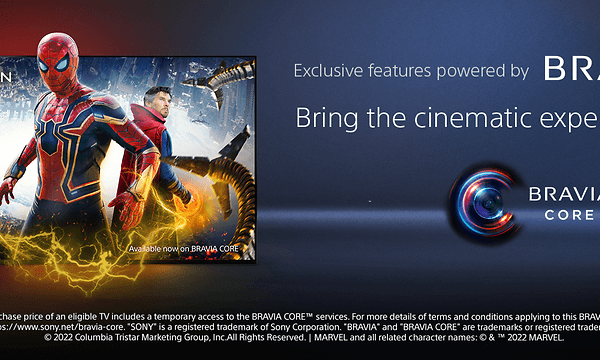 Bravia XR info og Spiderman på TV