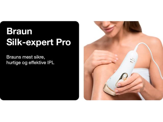 Kvinde bruger en IPL og kampagnetekst