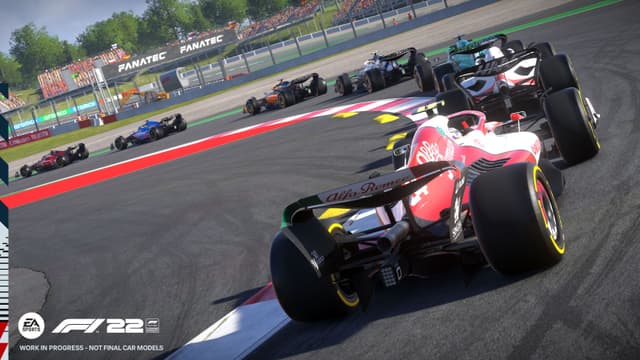 Vuoden 2022 F1-kilpa-autoja takaa kuvattuna