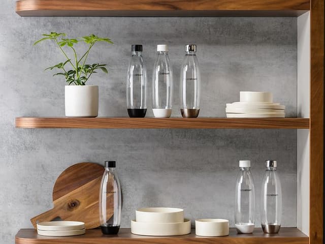 Sodastream-pulloja hyllyllä