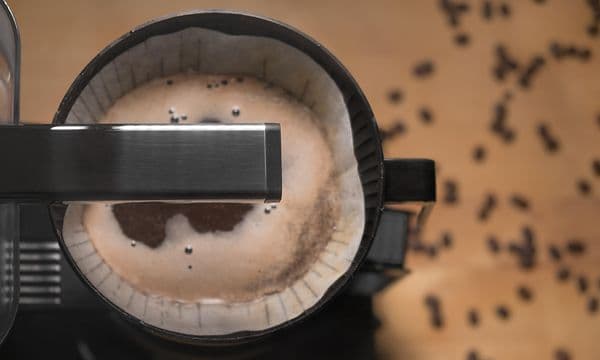 Moccamaster kaffetrakter som brygger kaffe sett ovenfra
