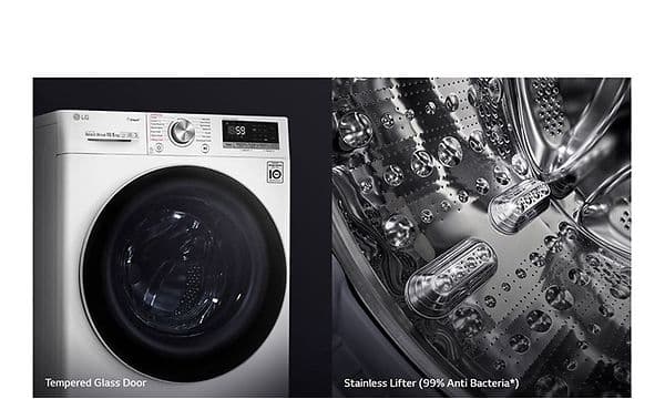 Two-sided-image-with-a-white-washing-machine-and-the-inside-of-the-washing-mahine