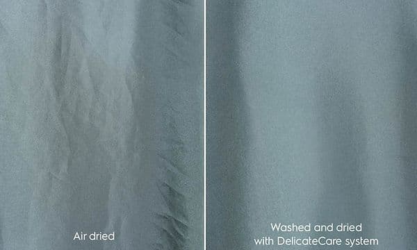 Illustraition of fabric air dried and dried in a Electrolux washer and dryer