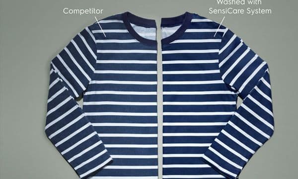A shirt washed with and witouth SensiCare from Electrolux