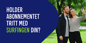 Banner med tekst om mobilabonnement på norsk