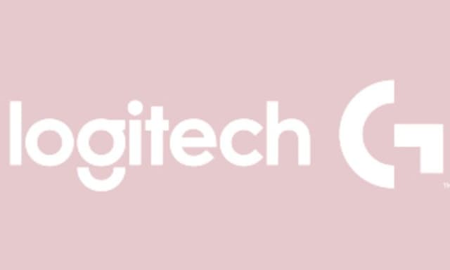 Logitech G logo på rosa bakgrunn