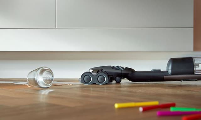 Philips AquaTrio cleaning under a cabinet