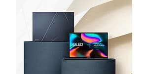 To Zenbook 14 OLEDs på piedestaler