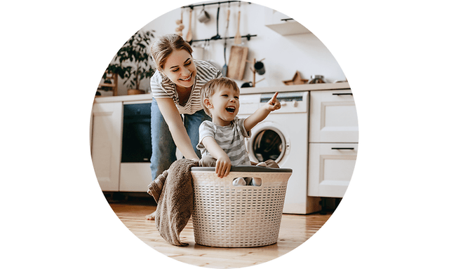 CS - Insurance - Siblings playing in a kitchen