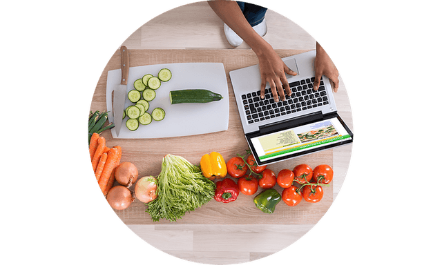 CS -Configuration-Laptop on table with veggies