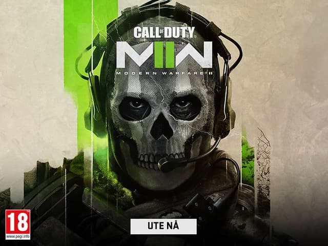 Call of Duty Modern Warfare 2 banner med teksten kjøp nå