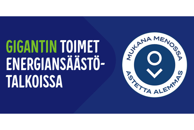 Gigantin toimet sähkönsäästötalkoissa