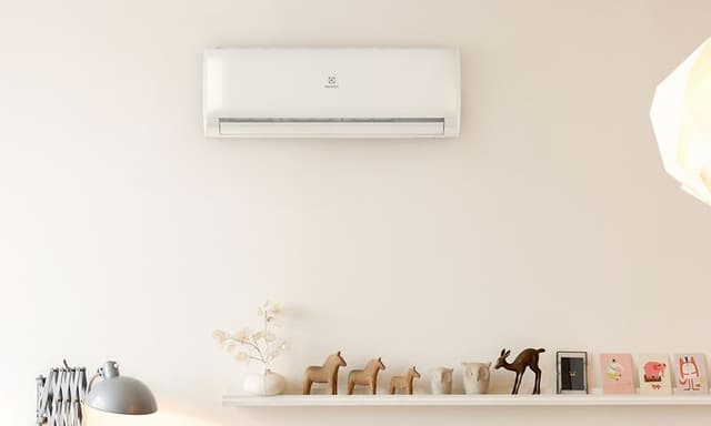 Heating pump in a white room