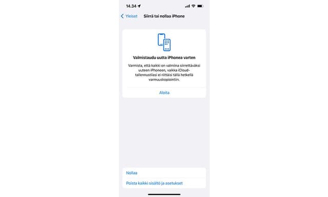 Apple - iPhone - Tehdasasetusten palauttaminen iPhone FI
