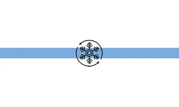 blått banner med en snøkrystall