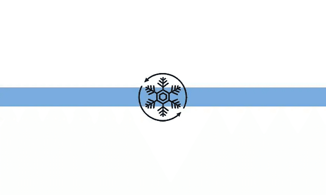 blått banner med en snøkrystall