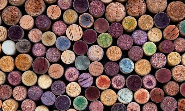 Colored wine bottle corks