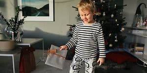 Boy holding Christmas gift