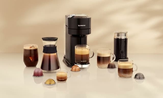 Nespresso kaffemaskin, kaffedrikker og kapsler