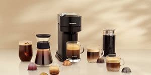 Nespresso kaffemaskin, kaffedrikker og kapsler