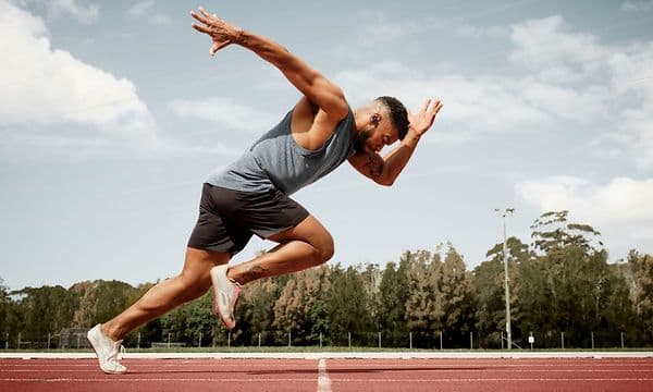 Man running with in-ears