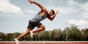 Man running with in-ears