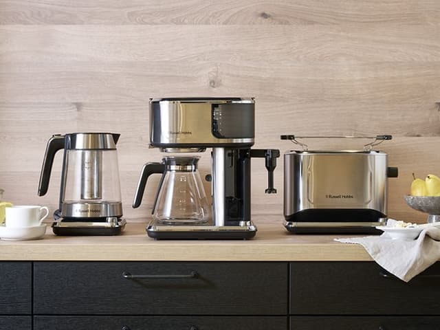 Russell Hobbs vannkoker, kaffetrakter og brødrister