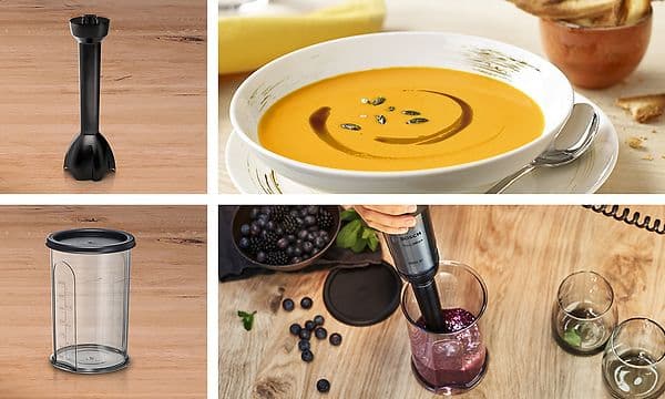 Bosch - SDA - Collage af Bosch stavblender og forskellige retter bliver lavet