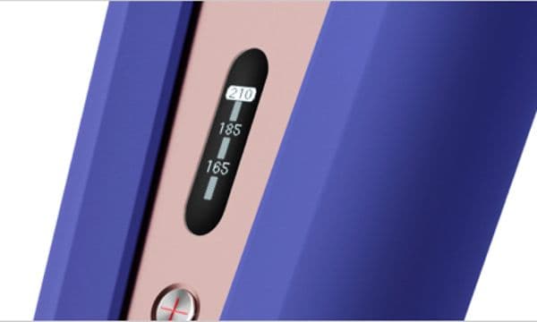 Close up af temperaturindstillingerne på Dyson Corrale