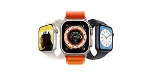 Apple Watch-familien: Apple Watch Series 8, Apple Watch SE, Apple Watch Ultra