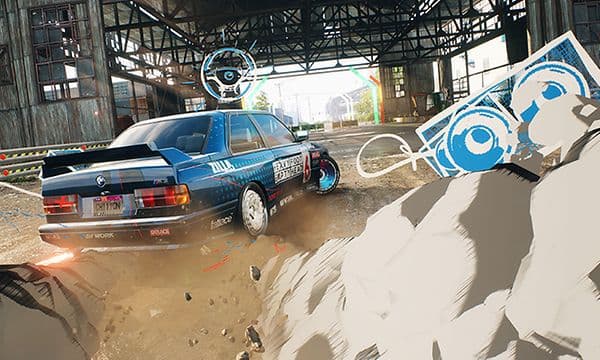 Blue racing car