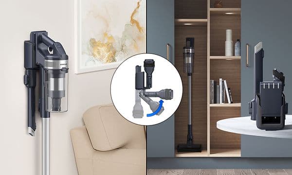 Samsung Jet-støvsuger og dens fleksible opladning med 2-i-1 ladestation