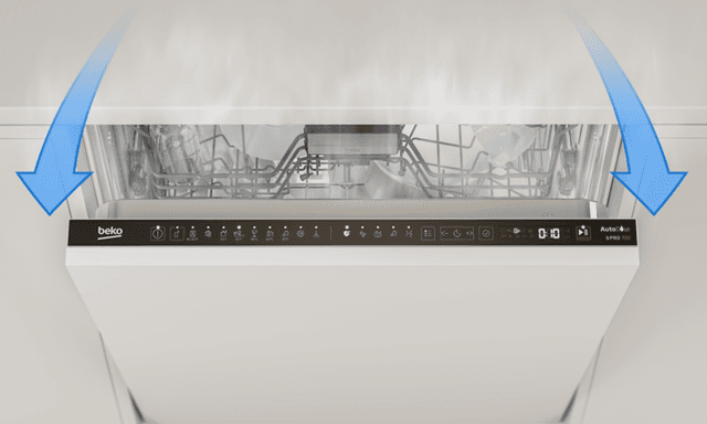 SelfDry automatic opening of dishwasher door