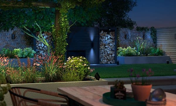 Garden with lights