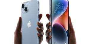 iPhone switch - Two iPhone 14 phones held by hands