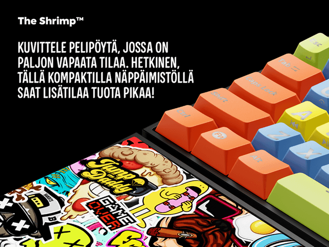 Värikäs The Shrimp -pelinäppäimistö