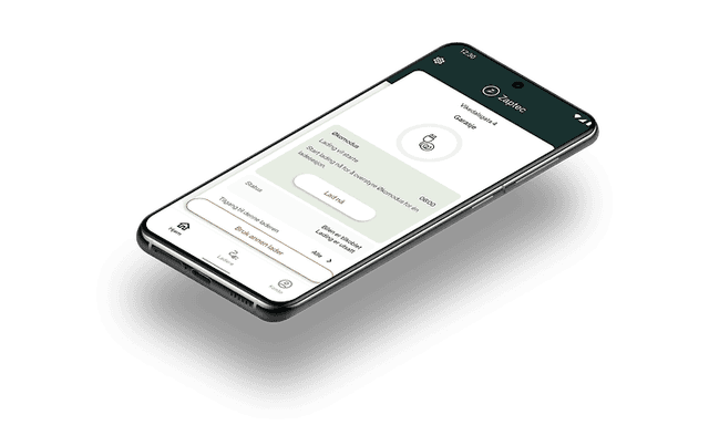 Smarttelefon som viser Eco Mode i Zaptec-appen