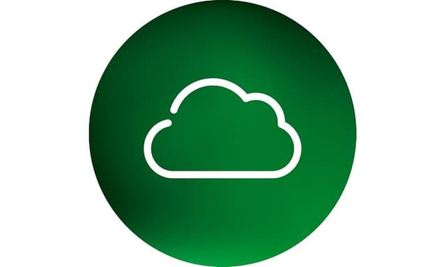 Skylagringslogo på grønn bakgrunn