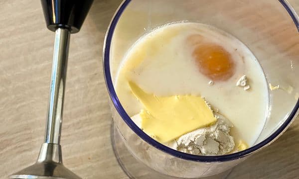 SDA - Blender - Pancake batter being readied in a blender