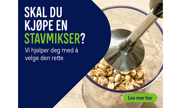 Banner med tekst, Skal du kjøpe en stavmikser? Vi hjelper deg med å velge den rette