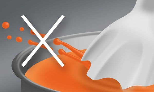 Illustrasjon av Braun stavmiksers SplashControl-teknologi