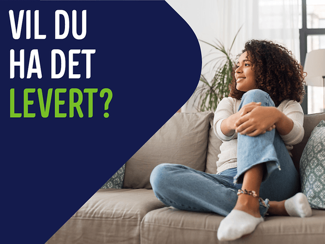 Banner med tekst; Vil du ja det levert?
