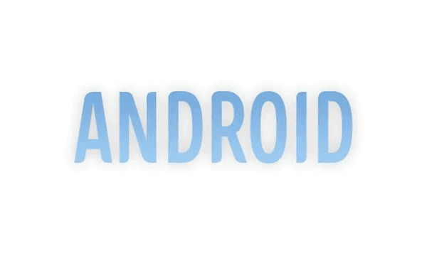 android blå tekst