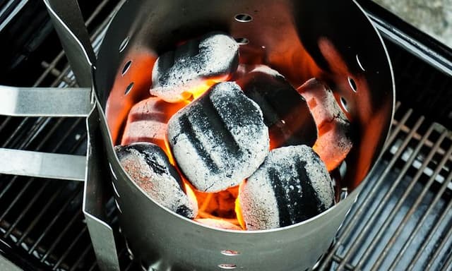 Glowing coal on grill