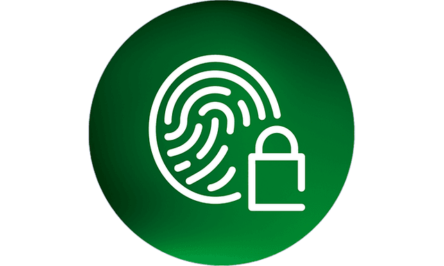 Finger print and lock logo