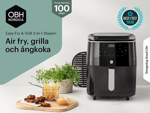 OBH Nordica EasyFry 3-i-ett: Airfry, grill och ångkoka med samma enhet